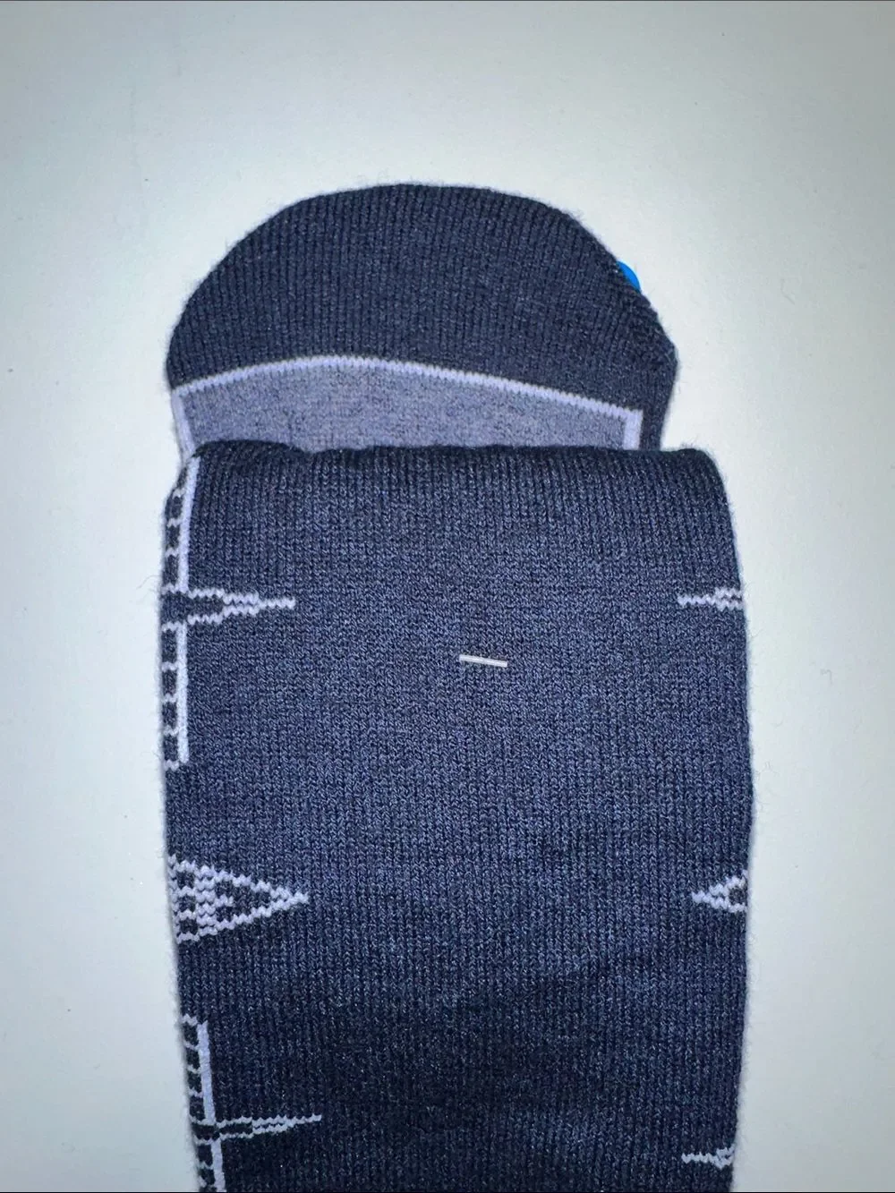 COLUMBIA Navy White Omni-Heat® Ski Socks Merino Wool Blend Over the Calf